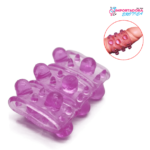 esta imagen describe las caracteristicas de una funda para pene estimuladora
