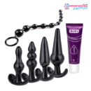 La imagen describe 1 Kit con plug anal con 6 piezas
