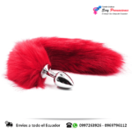 Plug Cola de Zorra Acero Inoxidable Rojo