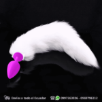 Plug Silicona Cola de Zorra Blanco