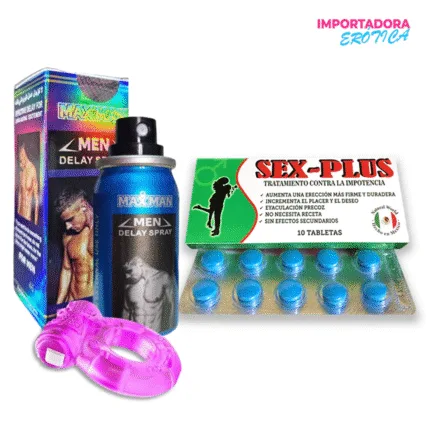 La imagen representa un combo potenciador 3 en 1 Macho s