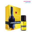 La imagen describe un lubricante electrizante caliente crema de whisky