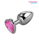 La imagen representa un plug anal de acero tamaño intermedio