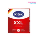 La imagen describe un preservativo extra grande ritex xxl